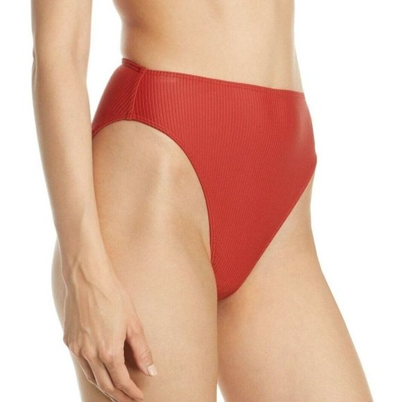 Something Navy High Waist Ribbed Bikini Bottoms Size XXL Red Ochre SN406837MI - Picture 1 of 9